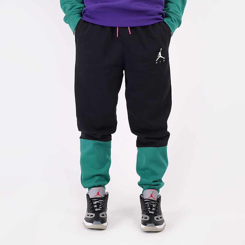мужские разноцветные брюки Jordan Jumpman Air Fleece Pant CK6694-011 - цена, описание, фото 2